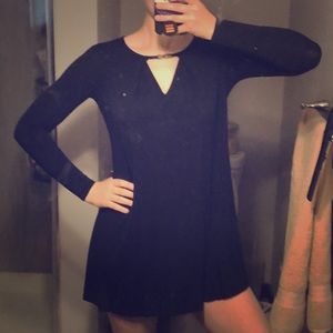 Long Sleeve Black Mini Dress